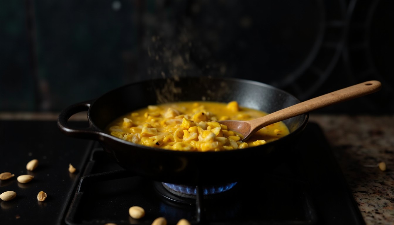 Maiskörner werden in zerlassener Butter in einer gusseisernen Pfanne goldbraun angebraten